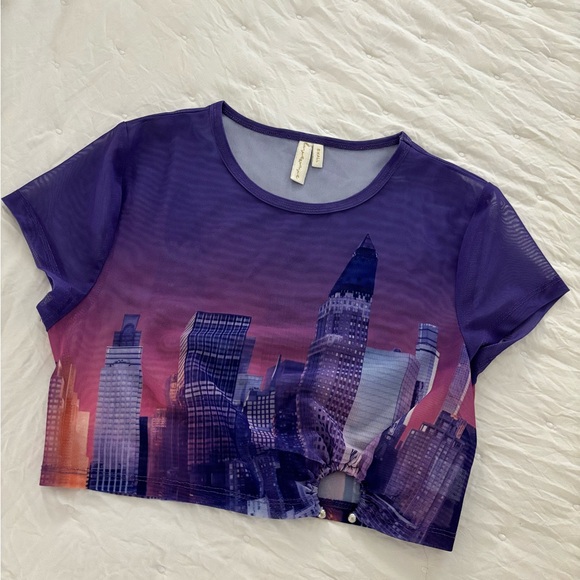 Revolve Purple Haze Crop Top in Purple Cityscape -
lovewave - Picture 3 of 3